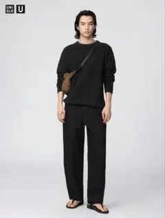 UNIQLO Uワイドフィットチノ ブラック 73