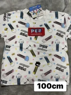 しまむら　サンリオ　ぱぴだんぶい　PEZ 総柄　半袖Tシャツ 100cm 新品