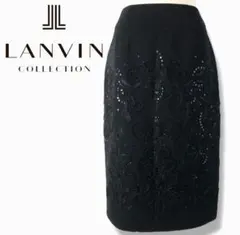 【LANVIN】ランバン✨美品✨スパンコール 刺繍 タイトスカート黒38❣️のサムネイル