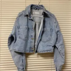 ZARA ライトブルー デニムジャケット クロップド丈