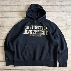 H*a様 UCONN ユーコネ 大学ロゴ プリント パーカー XL 紺色ネイビー