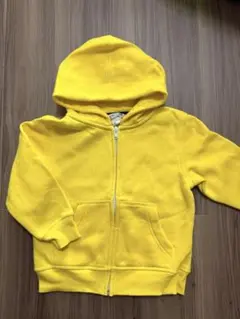 H&M イエロー ジップアップパーカー 98/104