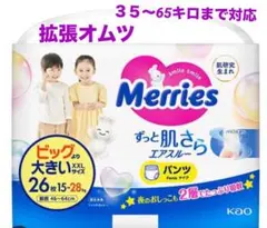 花王 メリーズ パンツ 5枚セット　ビッグより大きい拡張オムツのサムネイル