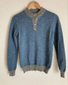 マリンフランセーズ ボーダー ニット セーター ボタン ウール