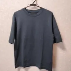 UNIQLO_U エアリズムコットンオーバーサイズＴボーダー 5分袖（ブルー）