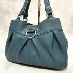 ✨美品✨ミッシェルクラン 三層式 ハンドバッグ ブルーグリーン 多収納