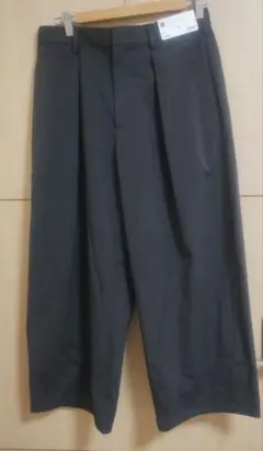 新品GUバレルレッグスラックス DARK GRAY サイズ M ウエスト77cm