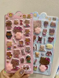 肉球シール　日焼けキティ　二枚セット