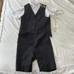 130サイズ　男の子　セレモニー　フォーマル　半袖　ベスト　ハーフパンツ　セット