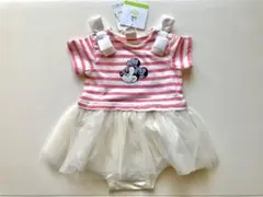 【新品・未使用】petit main ミニーマウス ワンピース風ロンパース 70