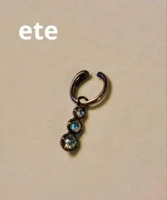 ete 3連ストーン イヤリング　イエローゴールド　片方のサムネイル