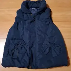 moujonjon　ネイビー 中綿ベスト リボン付き
