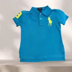ポロラルフローレン キッズ ポロシャツ 100 ビッグポニー ブルー 3/3T