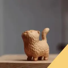 木彫り 猫 置物 オブジェ 木製 ねこ ネコ インテリア ミニチュア 雑貨