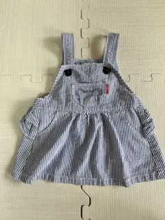 ストライプ ワンピース サロペット 80 ミキハウス mikihouse ブルー