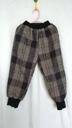 【098】 キッズパンツ☆ 裏起毛 韓国 オルチャン レトロ 格子 おしゃれ