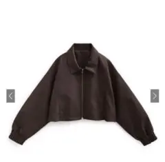 ブラウン クロップドレザージャケット　GRL グレイル　レザージャケット