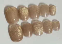 マグネットネイル コーラルピンク ベリーショート