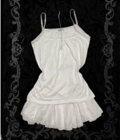 NICE CLAUP キャミ　肩紐ラメ　❤︎フェアリーグランジ　平成ギャルy2k