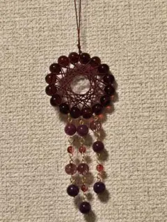 【kamone】ハンドメイドドリームキャッチャー赤