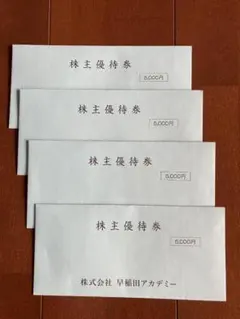 匿名配送 早稲田アカデミー 株主優待券 20,000円分