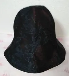 【着物リメイク】大島紬の帽子 チューリップハット　サイズ60㎝