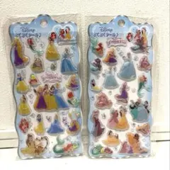 【新品・未開封】　ディズニープリンセス　ぷくぷくシール　2枚セット