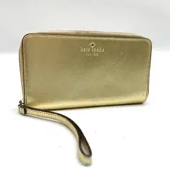 ✨極美品✨ケイトスペード KateSpade ゴールドラウンドファスナー長財布✧のサムネイル