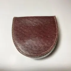 馬蹄型　レザー製ダークブラウンコインケース