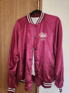 AUBURN SPORTSWEAR バーガンディ サテンジャケット L