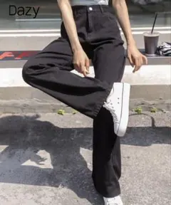 Dazy ブラック ストレートデニム