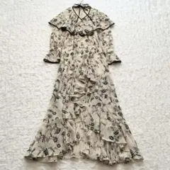 ザシンゾーン ロングワンピース コットン 綿 レース リボンベルト