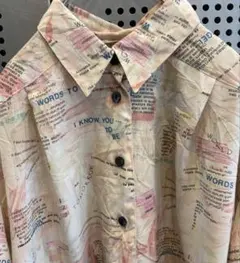 古着　ヴィンテージ　柄シャツ　総柄シャツ　デザインシャツ　ポリシャツ　総柄