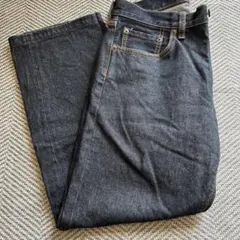 ダークブルー ストレートデニム ハイウエストGU