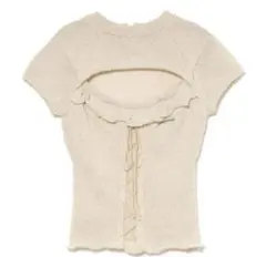 andmary Ami shirring logo tops White - メルカリ