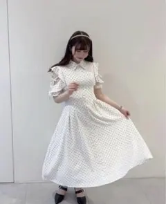 evelyn ティアードチョーカーロングワンピース ドット op - メルカリ