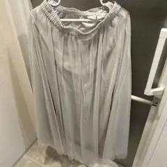 GU ジーユー　グレー シフォン ロングスカート