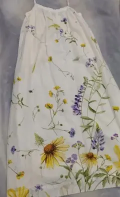 新品 タグ付き H＆M 100%オーガニックコットンフラワーワンピース