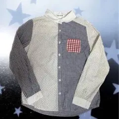 y2k チェック ドット柄 シャツ M