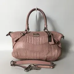 2508-296｜コーチ 2WAY ハンドバッグ レザー ピンクベージュ