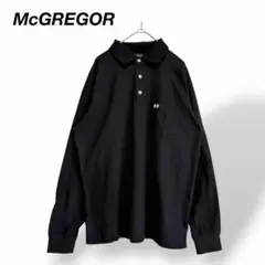 未使用級✨【マックレガー】鹿の子 ロゴ ポロシャツ L 黒 綿100% 日本製