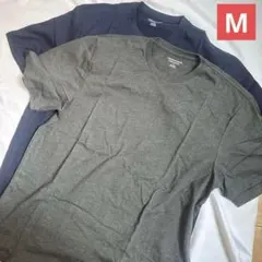 Tシャツ　メンズ　ネイビー　グレー　2枚セット　M 半袖　クルーネック