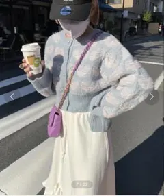 Alley by w closet パールボタンハートニットカーディガン