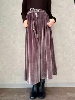 【Grand Park】ベロア ワイドパンツ グレー 新品未使用