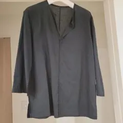 attachment コットン リネン スキッパーシャツ 7部丈