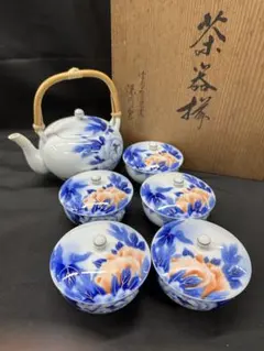 深川製磁 瑠璃地 葡萄柄 茶器揃 急須 湯呑みセット - メルカリ