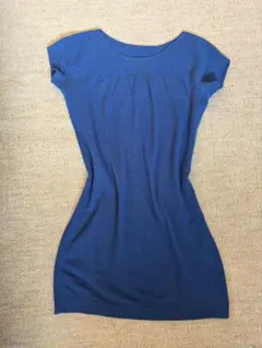 Miracle Woman ブルー ニットワンピース 半袖