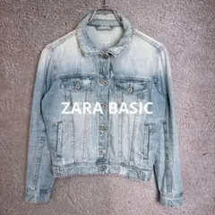 ZARA BASIC デニムジャケット Gジャン ライトウォッシュ ダメージ加工