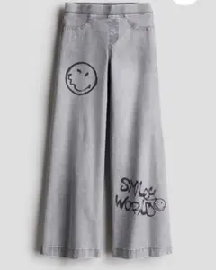 H&M×SmileyWorld 完売品　152㎝　デニムライクワイドパンツ