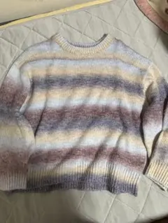 COLZA ストライプ長袖ニットセーター